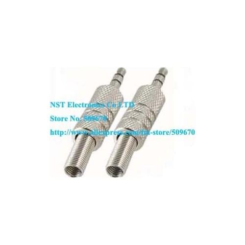 Free shipping/200pcs/ Male 1/8" 3.5mm Stereo Audio cable metal plugs New