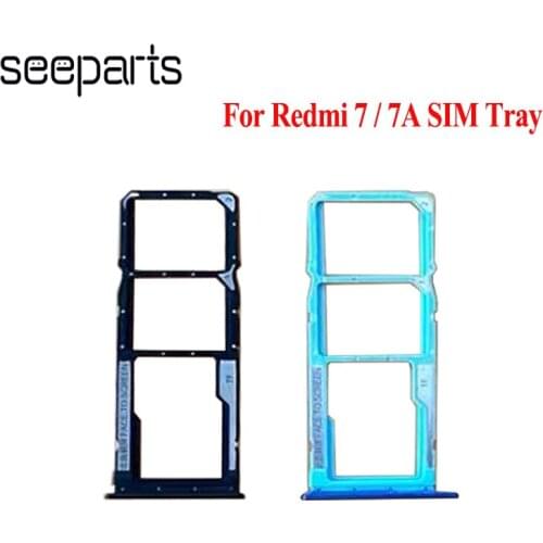 Sim Tray Holder For Xiaomi Redmi 7A Card Tray Slot Holder Adapter Socket Repair Parts For Redmi 7 Sim Tray Holder