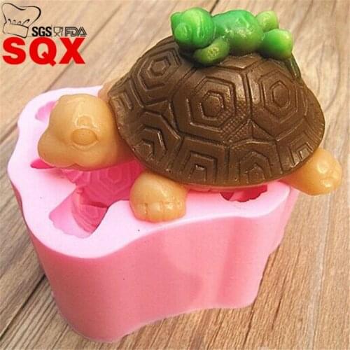 Sleeping in the back of the turtle frog soap silicone mold candle silicon mold cake decoration molds music baby mould SQ14186