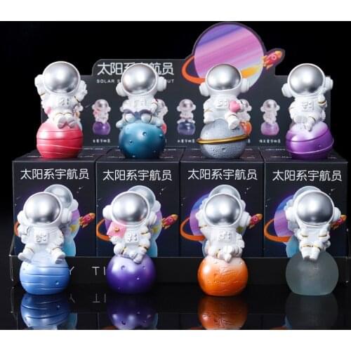 Figure Solar System Astronaut Blind Box Complete Set of Genuine Cute Cartoon Doll New Car Decoration Girl Gift Model Toy