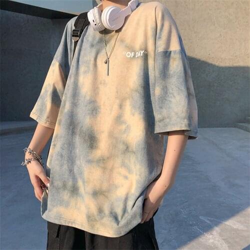 Girl Tie-dye Tees Tops for Women Summer Cotton Pullover Tees T-shirts Harajuku Summer Clothes for Women Cute Tops