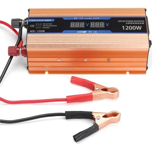 Inverter 500/1200/2200W DC 12V/AC 220V Voltage Transformer Pure Sine Wave Power Inverter Smart Double LCD display Car Power
