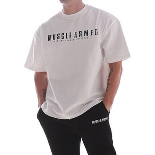 European and american hot sale loose short sleeve t shirts Pure cotton stretch plus size tee O-Neck print joker tide sweatshirts