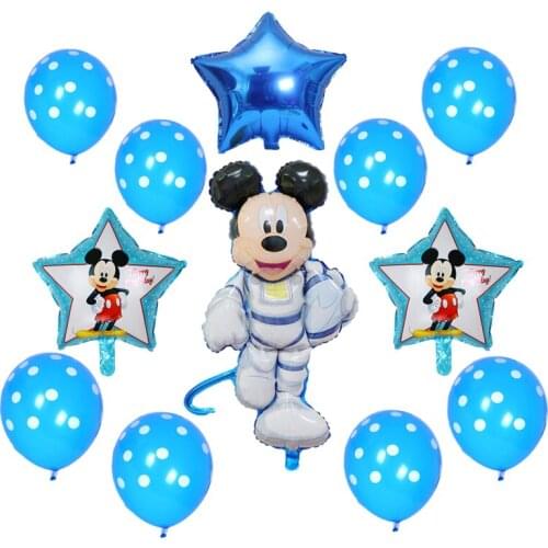 Mickey Minnie theme birthday party aluminum film balloon childrens birthday number star decorations Mickey Mouse toy gift