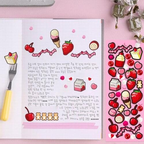 Love Shape Sticker Nice-looking Portable Self-adhesive Stationery Sticker DIY Fruit Sticky Paper Ornamental Tool for Home