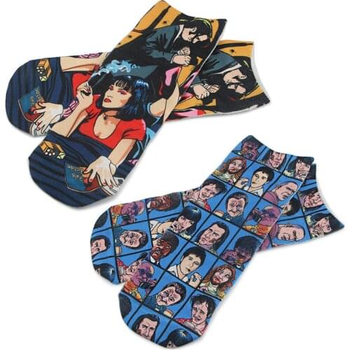 ZF1706 1pair Movie Pulp Fiction High Quality Personality Funny Anime Socks Fashion Cartoon Comfortable Unisex Sock