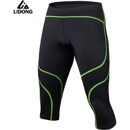 New Men Running Compression 3/4 Pants Shirts Basketball Training Survetement Football Soccer Skinny Tights Leggings Lycra