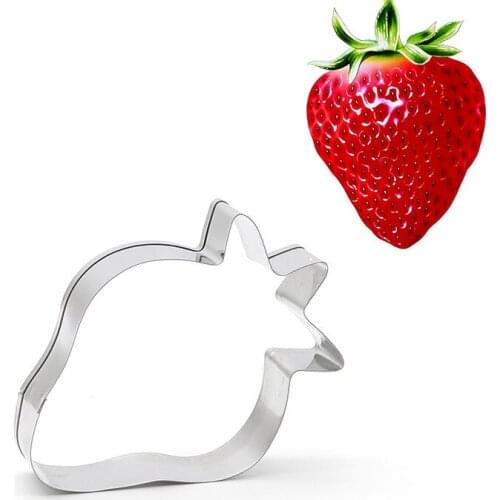 New Stainless Steel Strawberry Cake Cutter Slicer Sugar Pastry Fondant Mold Fruit Cake Decorating Tools Biscuit Moulds S7184