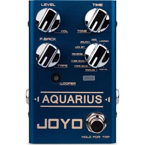JOYO R-07 AQUARIUS Delay Looper Multi Effect Guitar Pedal 8 Digital Delay Effects & 5 Minutes Tap Tempo Function True Bypass