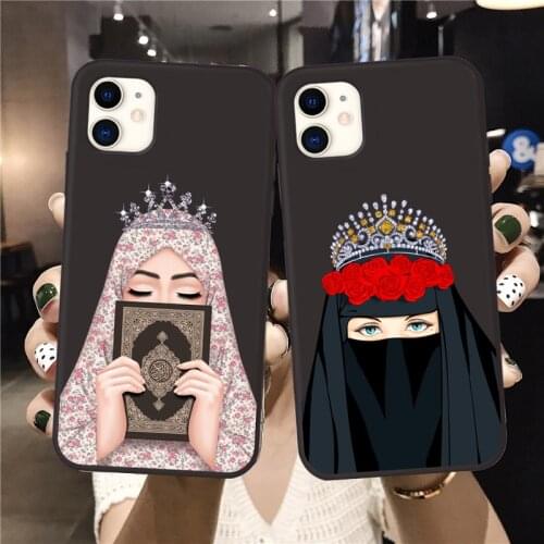 Luxury Woman Crown hijab Face Muslim Islamic beautiful Gril Cases Phone for iPhone 11 12 Pro Max X 6S 7 8 Plus XR XS MAX SE2