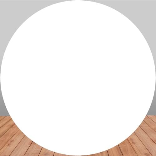 Sensfun White Sold Color Round Circle Backdrop Portrait Baby Shower Birthday Banner Bridal Wedding Party Photo Backgrounds