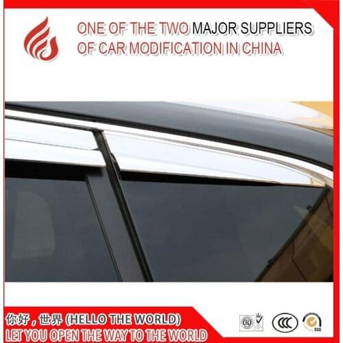 High quality 6 Piece ABS plating decorative Awnings shade rain sun wind deflector window visor for Envision 2014-2018