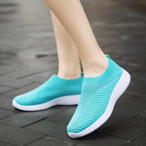 Big Number Summer Slip on Women Sport Sneakers Sock Woman Running Shoes for Women Sports Shoes Moon Knit Scarpe Donna Gym B-467