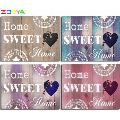 ZOOYA 5D DIY Diamond Embroidery Home Sweet Home Letters Love Diamond Painting Cross Stitch Rhinestone Mosaic Decoration BK294