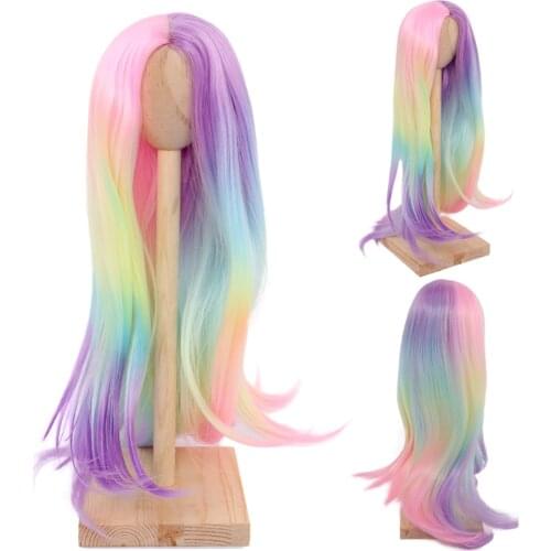 1/3 1/4 1/6 Bjd doll wig High Temperature Fashion Long rainbow Straight and Curly Bjd Wigs SD For BJD Doll Doll accesories