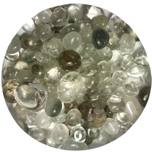 100g green garden Quartz gravel Healing natural Crystal Tumbled stones ghost stone macadam Reiki