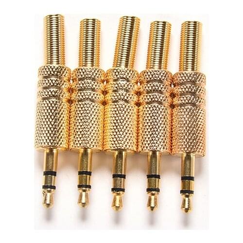 2pcs 3.5mm Stereo Audio Jack Plug Mini 1/8Inch Jack Plug Headphone Male Plug Coax Cable Audio Adapter Connecter Soldering