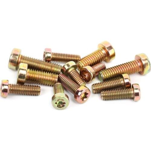 20pcs M6 six-lobe torx screws plum blossom socket bolts cylinder head plating carbon steel 10mm-20mm bolt