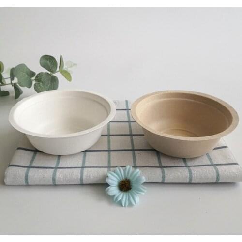 50Pcs 350ML Eco-Friendly Compostable Soup Bowls Biodegradable Bagasse Disposable Round Bowl for Restaurants Party Food Holder