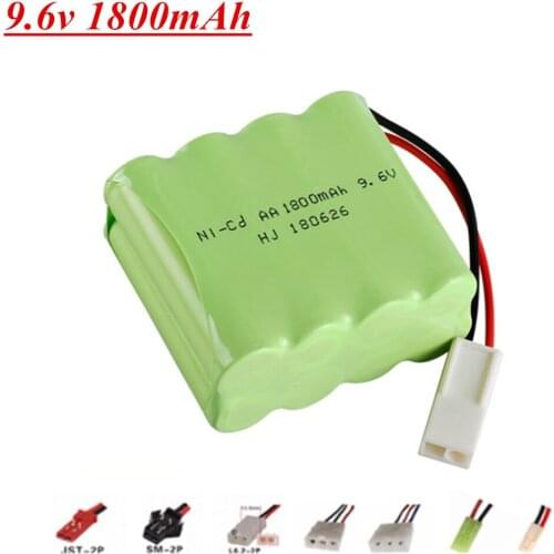 9.6v 1800mah NiCD Battery For Rc toy Car Tanks Trains Robot Boat Guns AA 1400mah 9.6v Rechargeable Battery Pack 1Pcs
