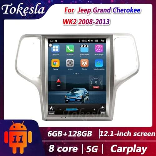 Tokesla Car Radio For Jeep Grand Cherokee WK2 Telsa Android Stereo receiver Central Multimedia Player Gps Navigation 2008-2013
