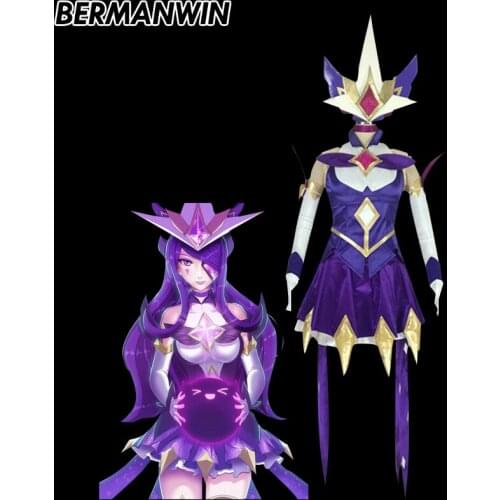 BERMANWIN High Quality LOL Star Guardian Syndra Costume The Dark Sovereign Halloween Cosplay Costume Adult Women