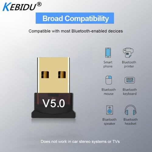 Kebidu Mini BT 5.0 Adapter USB Dongle Wireless USB Bluetooth Transmitter 5.0 Music Receiver Bluetooth Adapter For Computer PC