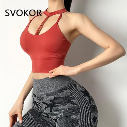 SVOKOR Sexy Sports Underwear Women Running Shockproof Gathered To Shape Femme Fitness Bras Athletics Crop Tops Gym Vest Backless
