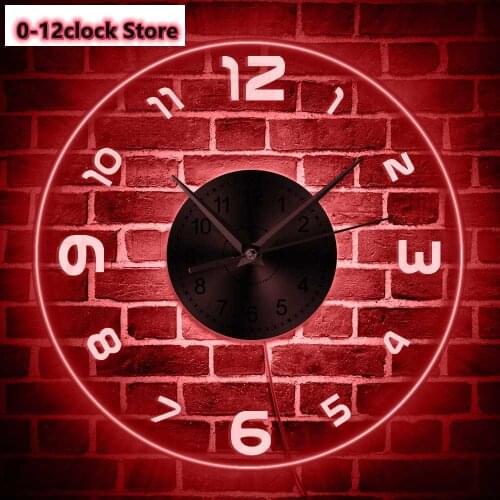 Multi Colors Watch Morden Design Roman Numeral LED Sign Wall Clock Illumination Cool Living Room Interior Decor Wanduhr