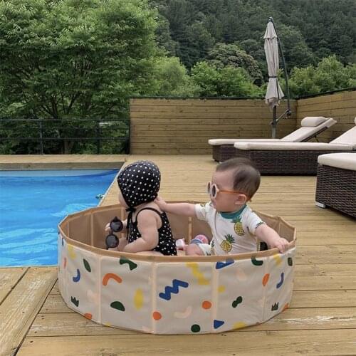 80/120cm Folding Swimming Pool Childrens Bathtub Game Bobo Ball Pool Baby Indoor And Outdoor Play Storage Fence Ocean Ball Pool