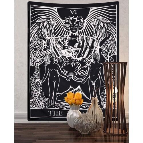 Tarot Cards Tapestry The Lovers Stand Under The Tree Medieval Europe Divination for Room