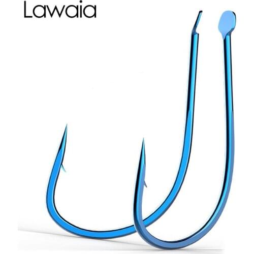 Lawaia Fishing Hooks Cyan Stream Scattered With Barbed High Carbon Steel Hooks Sliver Flat Casual Fishing Rod Hook Fishing Gears