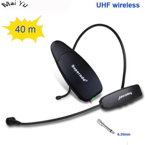 Professional 40m UHF Computer Headset Wireless Microphone Meeting Microfone 3.5mm 6.35mm Jack for Amplifier Speakcer 620T