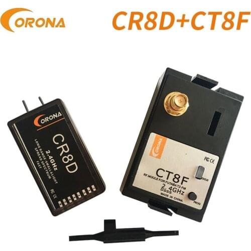 1 set Corona CT8F+CR8D Futaba Module receiver 2.4Ghz system for futaba CR8D V2 DSSS receiver CT8F futaba transmitter RC drones