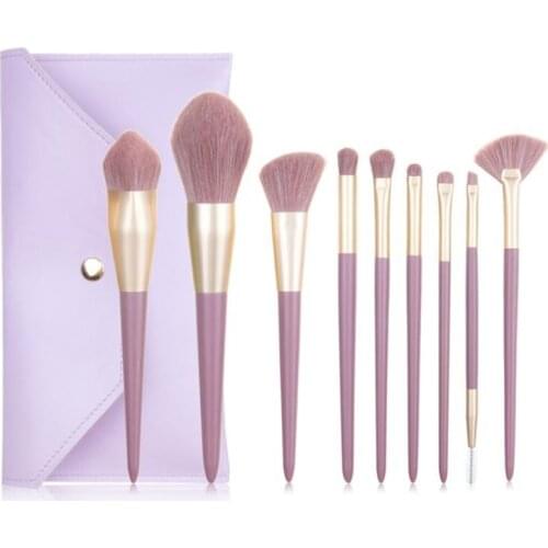 Makeup Brushes Set 9pcs Professional Makeup Brush Foundation Powder Blush Eye Shadow Brush Nylon Makeup Brush Kit Wholesale