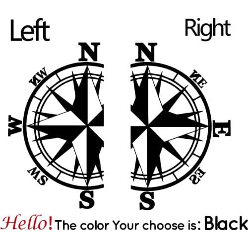 Huge compass cover Decal auto sticker self adhesive detachable trunk sticker decoration accessories a pair PVC