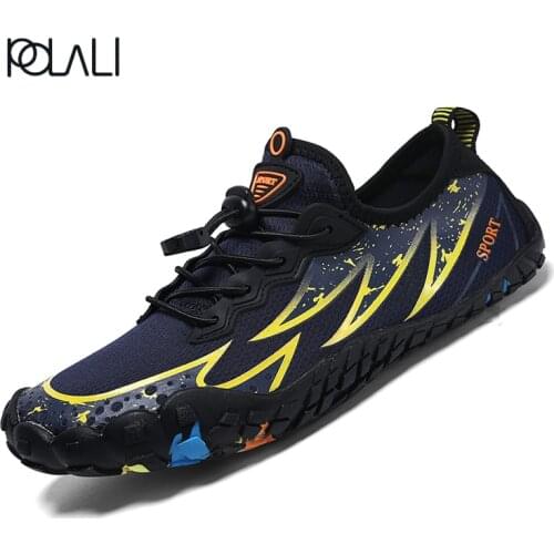 POLALI Barefoot Five Fingers Shoes Summer Water Shoes for Men Outdoor Quick Dry Lightweight Beach Swim Aqua Shoes Sandals Plus48