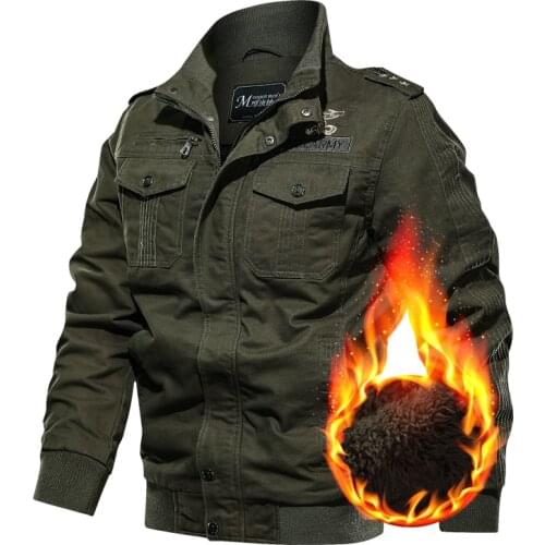 Pop winter bomber jacket men air force pilot ma1 jacket warm male collar mens army tactical fleece jackets Thick drop shipping