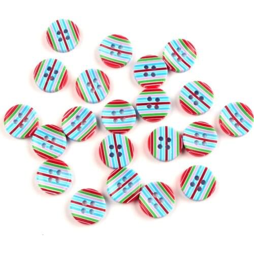 50Pcs Mixed Resin Round Stripe Sewing Buttons For Kids Clothes Scrapbooking Decorative Botones Handicraft DIY Accessories