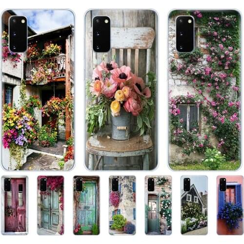 Silicon cover case for samsung galaxy S20 PLUS Ultra S10 lite cover for samsung note 10 plus lite House With Flowers At Windows