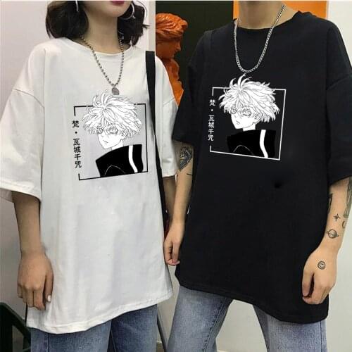 Tokyo Revengers Senju Clothes Cartoon Print Shirt Loose Men and Women Tshirt