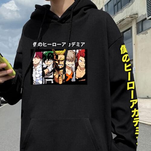 My Hero Academia Hoodies Janpanese Anime Harajuku Men/Women Sweatshirt Hoody Loose Long Sleeves Warm Fleece Pullover Tops