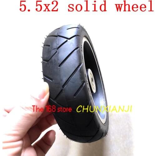 Solid Wheels 5 Inch 5.5x2 Fast Wheel F0,jackhot,Nes Carbon Fiber Scooter Solid Tire with Alloy Rim Good Quality