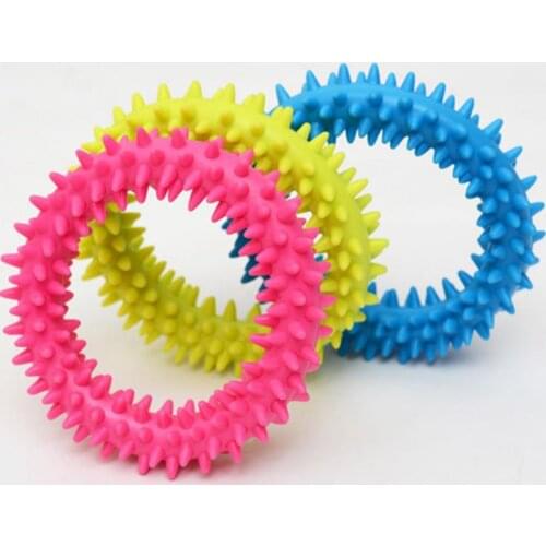 Funny Durable Spiky Circle Ring Dog Bite-Training Chew Molar Toy Cleaning Tooth Pet Dogs Toys Supplies Accessories Products