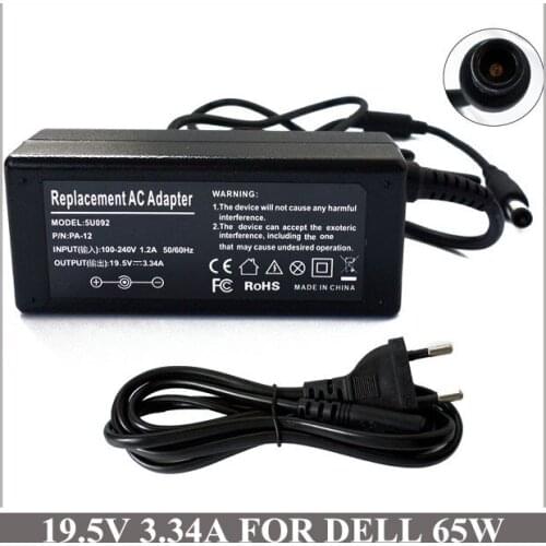 19.5V 3.34A 65W Laptop AC Adapter Battery Charger For Caderno Dell 0K9TGR 330-2146 HA65NE1-00 LA65NS2-01 RX929 TW587
