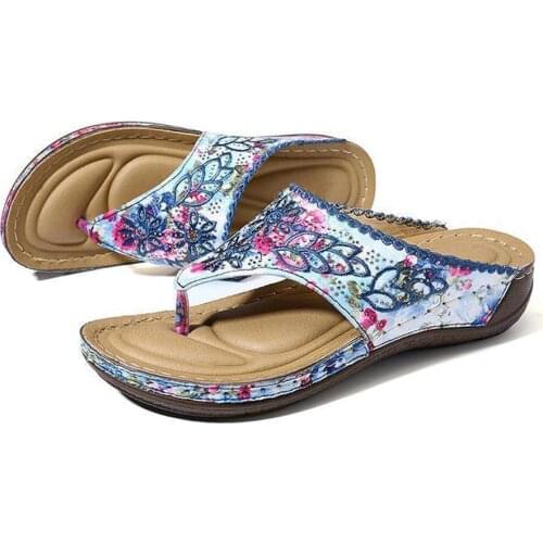 Women Clip Toe Colorful Flip Flops Stitching Beach Casual Sandals