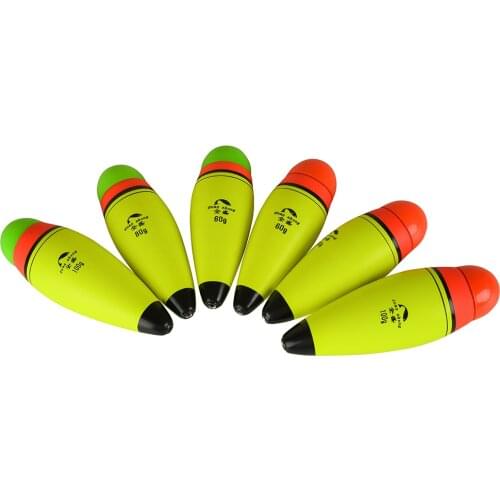 1pc 60g-100g Light Fishing Float Luminous Fishing Float Red Green Night Electronic Head Anti-collision Foam Floating Bobber