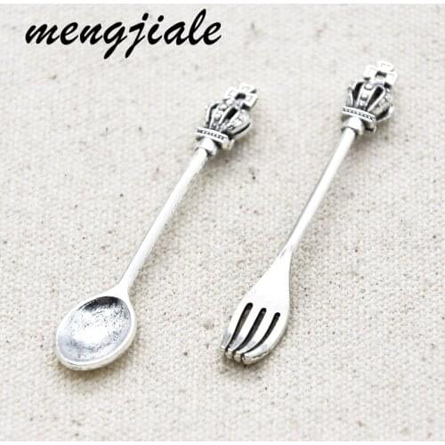 10pcs metal Charms Kitchen Spoon fork Crown charms fit DIY Handmade Jewelry