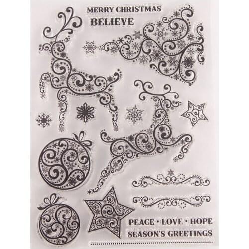 2020 Christmas tree deer Clear Stamps DIY Scrapbooking Craft Supplies Silicone Seal Custom Photo Album ink pad Stamping