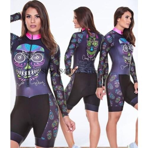 2020 Woman Long sleeve sexy body team tri skinsuit Equipment custom cycling clothing ciclismo maillot Cycling Triathlon